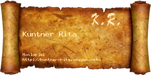Kuntner Rita névjegykártya