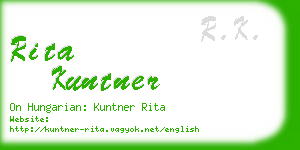 rita kuntner business card